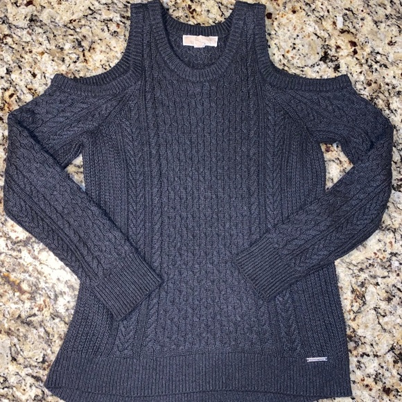Michael Kors Sweaters - Michael Kors Cold Shoulder Sweater S Grey Black